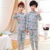Conjunto de Roupa Íntima Térmica Infantil Outono e Inverno Novo Meninos e Meninas Roupas de Outono e Calças Forradas com Lã Espessas Roupas de Casa Infantis
