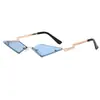 Nuevas Gafas de Sol de Moda Sin Marco para Mujer Tendencia Estilo Europeo y Americano Película de Color Cuadradas Pequeñas Gafas de Sol para Fotografía Callejera Gafas de Sol de Metal