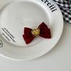 Nueva diadema de lazo de terciopelo de amor de otoño e invierno, goma para el pelo versátil de alta gama para coleta, tocado para niña al por mayor
