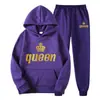 Sudaderas con Capucha Estampadas de Marca de Tendencia Otoñal Europea y Americana para Hombres y Mujeres, Conjuntos Deportivos Casuales y Pantalones de Chándal de Dos Piezas para Parejas