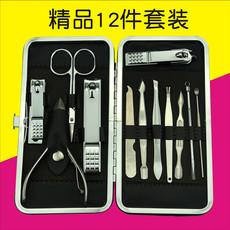 Fabricante cortaúñas, set de belleza, cortaúñas a cuadros, juego de cuchillos para pedicura, set de manicura de acero inoxidable, 12 piezas