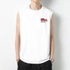Camiseta sin mangas de algodón puro de verano para hombre, moderna, deportiva, fitness, baloncesto, con cintura y hombros descubiertos, sudadera blanca
