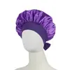 Gorrito de Satén para Dormir Infantil de Venta Caliente en Amazon Protección del Cabello Color Sólido Ala Ancha Elástico Cola Larga Adorno de Cinta Sombrero Largo de Alto Valor