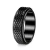 Anillo Giratorio de Acero Inoxidable con Patrón de Malla Floral de 8 mm, Estilo Punk, Joyería de Moda Personalizada de Venta Caliente Transfronteriza, Chapado al Vacío