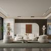 Sofá de piel de cordero de estilo nórdico para apartamentos pequeños, sofá de tela para sala de estar, salón de belleza, tienda de ropa.