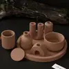 Conjunto minimalista estilo ins nórdico: portavelas de doble agujero en forma de U arqueado, jarrón rayado, tarro de almacenamiento, portavelas, molde de silicona