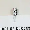 Clipes de papel de borracha macia em PVC de gato e cachorro de desenho animado fofo, material de papelaria criativo para estudantes, clipes de fichário coloridos, marcadores de página para escritório e documentos