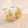 Pendientes de otoño e invierno de alta calidad europeos y americanos de acero inoxidable con diseño exagerado, pendientes de pétalo dorado plisado, pendientes de lujo ligero para mujer
