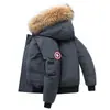 Jaqueta de inverno para jovens, marca de moda, com gola de pele, unissex, à prova de vento para atividades ao ar livre, quente, casual, versátil, estilo jaqueta de voo