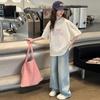 Conjunto de Camiseta Estampada y Jeans para Niñas 2026 Verano Nueva Moda Jeans Rectos Manga Corta Holgada para Niños Mayores