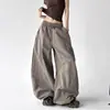 Pantalones cargo de paracaídas de pierna ancha para jazz para mujer, largos hasta el suelo, estilo coreano de otoño, holgados, fluidos, casuales, de secado rápido