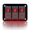 Painel de botões de 3 posições modificado universal para regata de iates, interruptor combinado, interruptor basculante com luz LED, à prova d'água, 12-24V