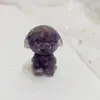 Mini Cachorro de Pelúcia Pedra de Cristal Ornamento Atrai-Riqueza, Estatueta de Animal para Decoração de Mesa de Sala de Estar Presente