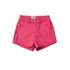 Shorts de Mezclilla Ajustados de Cintura Alta Elásticos Color Caramelo Verano 2022 Pantalones Cortos Calientes para Mujer Denim Caliente