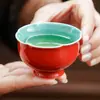 Taza individual de alta gama del fabricante para uso doméstico, hecha de cerámica roja de la Ciudad Prohibida, adecuada para que una persona beba, taza de degustación de té estilo chino