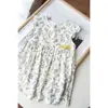 Vestido de Verano Fresco de Algodón con Mangas Cortas de Mosca para Niños, Vestido Fino Vic para Niñas