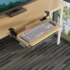 Bandeja para Teclado Debajo del Escritorio Sin Taladro Tablero de Extensión de Escritorio de Oficina Cajón de Almacenamiento para Ratón de Computadora Carril Deslizante Soporte de Clip