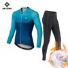 Traje de Ciclismo Xingheng Traje de Manga Longa Estampado Outono Forrado com Lã Engrossado Traje de Bicicleta Simples Traje de Bicicleta Tour de France para Mulheres