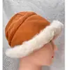 Sombrero Mongol de Peluche Sombrero de Pescador de Otoño e Invierno para Mujer Caliente para Ciclismo con Amarre Resistente al Viento Sombrero de Cubo Peludo Sombrero para el Frío Sombrero de Punto