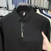 Camisa polo de manga comprida antibacteriana de nylon 7A sem costura com botões de pressão para homens, novo estilo outono 2026, gola de lapela, camiseta casual masculina