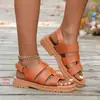 Sandalias deportivas de suela gruesa - Sandalias romanas en blanco para mujer, con suelas suaves, diseño europeo y americano elegante, con hebilla de cinturón, nuevo modelo de suela gruesa