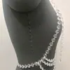 Skl000220 Cadena de Pecho con Perlas de Cristal Tirante Negro con Ropa Traje de Escenario Cadena Corporal Grande sin Espalda