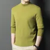 Estilo Novo Outono e Inverno Suéter de Lã Sintética Masculino Gola Redonda Cor Sólida Malha Suéter Quente Camada Base Casual Masculina