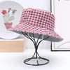 Sombrero de Cubo con Protección Solar para Primavera y Verano para Mujeres de Mediana Edad y Mayores, Sombrero de Pescador con Visera para Damas, Sombrero de Tela Fina a Cuadros para Abuelas