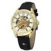 Reloj mecánico automático de movimiento hueco informal de moda para hombre de estilo europeo y americano de Forsining.