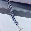 Otoño 2024 nuevo brazalete de plata S925 chapado en platino con incrustaciones de tesoro azul piedra principal 4*5mm * 22