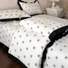 Juego de cuatro piezas de colcha de algodón lavado vintage estilo ins, colcha de verano de gasa de doble capa de algodón puro, colcha de aire acondicionado estilo princesa