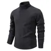 Suéter de cuello alto para otoño e invierno para hombre, forrado de polar, engrosado, cálido, suéter de punto de moda para hombres jóvenes