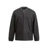 Camiseta básica de design da marca Rumeng, estilo retrô de rua japonês, para homens e mulheres, outono, gola henley, corte solto, top casual para casal