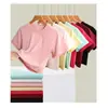 Algodón Puro Dopamina Fresco Casual Holgado Versátil Camiseta Básica de Manga Corta Camiseta de Color Sólido Cuello Redondo Adelgazante Top de Manga Corta