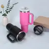 Taza de Hielo de Acero Inoxidable de Segunda Generación Transfronteriza de 40 oz con Asa Portátil, Pajilla, Termo, Taza para Coche al Aire Libre