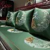 Cojines de Sofá de Secuoya Estilo Chino Nuevos Cuidadosamente Seleccionados con Bordado, Fundas para Cojines de Sofá de Muebles de Madera Maciza, Juego de Cinco Piezas para Cojines de Cama Luohan