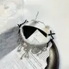Colar de outono e inverno com laço e franjas peludas feminino nicho gola peluda choker de Natal Ano Novo corrente para clavícula