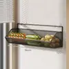Prateleira de armazenamento de parede para cozinha, sem necessidade de furar, para guardar cebolas, gengibre e alho; cesta de vegetais de grande capacidade; rack de suspensão multifuncional