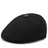 Gorra de invierno para adultos mayores, gorra tipo pico cálida para exteriores con protección para los oídos, gorro grueso de algodón con forro polar a prueba de frío para hombres mayores
