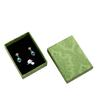 Caja de Joyería Clásica Estampada, Caja de Relojes Antigua, Joyería Retro Verde Aretes, Anillos, Caja de Joyería Tapa Cielo y Tierra