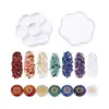 Grava de Cristal Piedra Cruda Colorida Chakra Flor de Ciruelo Caja de Regalo Set Disco Tallado Carácter Reiki Adornos Piedra de Energía
