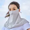 Mascarilla de Hielo de Seda para Protección Solar para Mujeres, Protección Facial y de Cuello Completa de Verano, Parasol, Anti-UV, Mascarilla Facial Transpirable, Mascarilla de Ciclismo