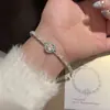 Pulsera Redonda de Circonita Colorida Super Brillante, Sensación de Lujo Ligero y Alta Gama, Exquisita Pulsera Estilo Coreano, Joyería de Mano de Moda, Diseño de Nicho