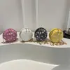 Bolso de mano de mujer de estilo coreano con perlas, diseño bordado simple chic transfronterizo, encaje de moda, bolso redondo de hombro elegante
