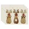 Manteles individuales navideños más vendidos transfronterizos, nueva serie de muñeco de nieve y renos, tapetes resistentes al calor, lino Amazon