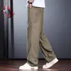 Pantalones Casuales de Lyocell para Hombre para Primavera y Verano, Frescos al Tacto, para Viajes de Negocios, Caída Suelta, Estilo Old Money, Pantalones Delgados de Pierna Recta Sueltos