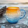 Taza de Vidrio Hecha a Mano con Ola del Mar Transfronteriza Nueva Ola del Mar Vidrio Resina