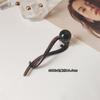 Pinza Vintage Elegante Color Café Perla para el Cabello para Mujer 2024 Nueva Pinza de Tiburón de Gama Alta para Torcer el Cabello Parte Posterior de la Cabeza