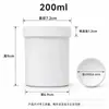 Contenedor de plástico vertical de boca ancha en stock 100ml frasco para muestras de tinta pp contenedor pequeño botella de almacenamiento de partículas engrosado y sellado