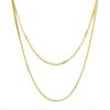 Colar longo feminino de osso de cobra quadrado liso e luxuoso da Coreia do Sul, banhado a ouro 18K, outono e inverno, corrente de lã sem cor de alta qualidade